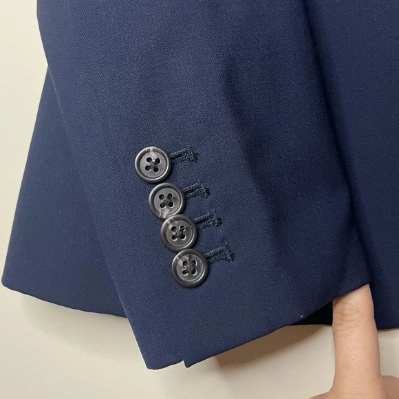 J. CREW Campbell Italian Wool Navy Bi Stretch 1035 Business Professional Blazer - Picture 6 of 10